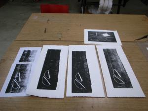 Woodprint made at Kirsken Kjær Museum